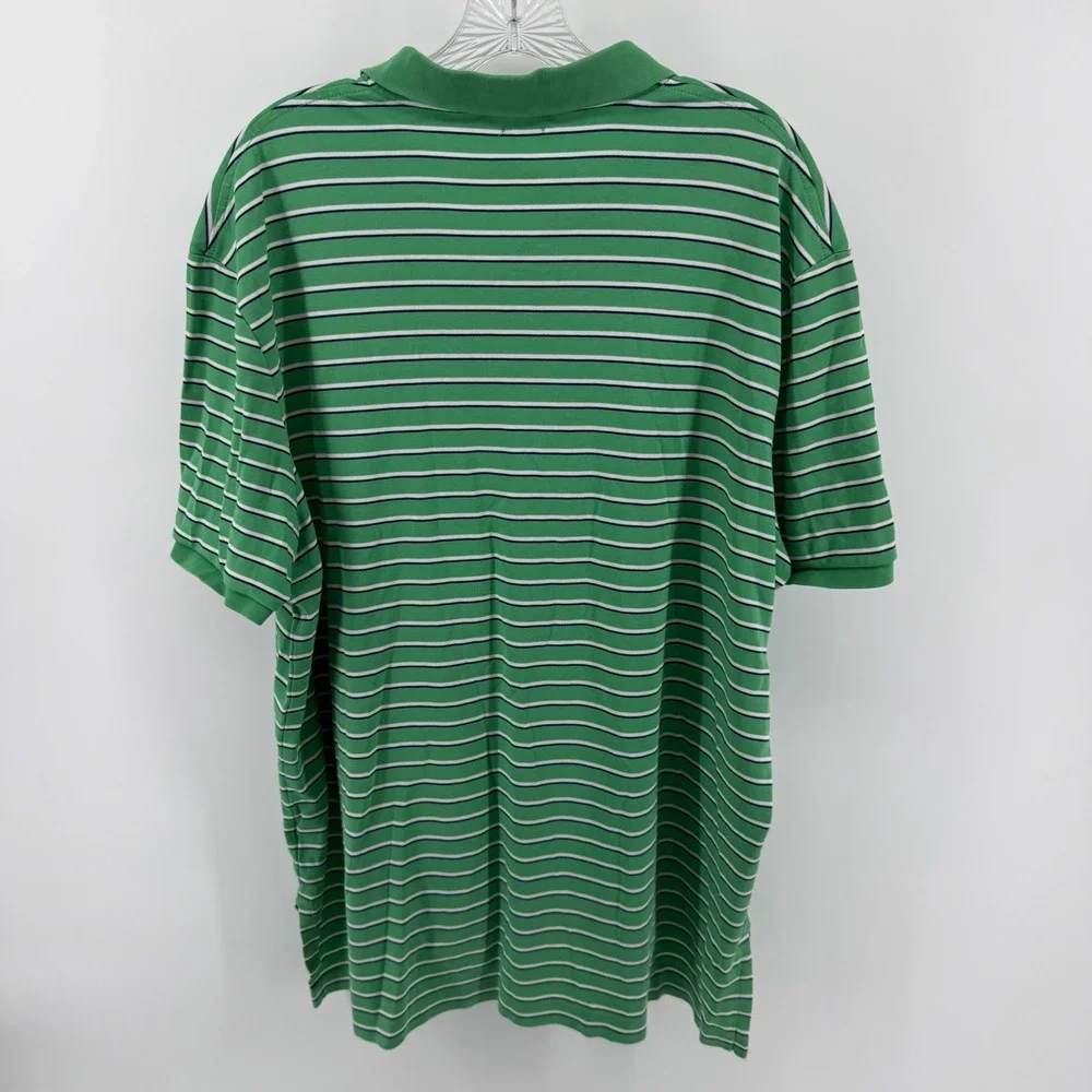 Polo Ralph Lauren Mens XXL Green Striped Pima Soft Touch Short Sleeve Polo Shirt